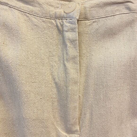 Linen Flax Cargo Pant Capri Elastic Waist Tan NEW Size Medium - Picture 9 of 9
